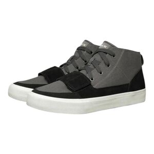 Skechers SKX High Top Charcoal Gray Canvas Black Suede Skater Sneakers Men's 10